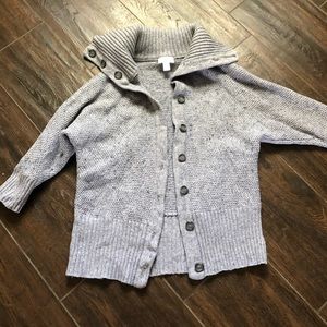 Loft chunky bottom 3/4 sleeve sweater LARGE high